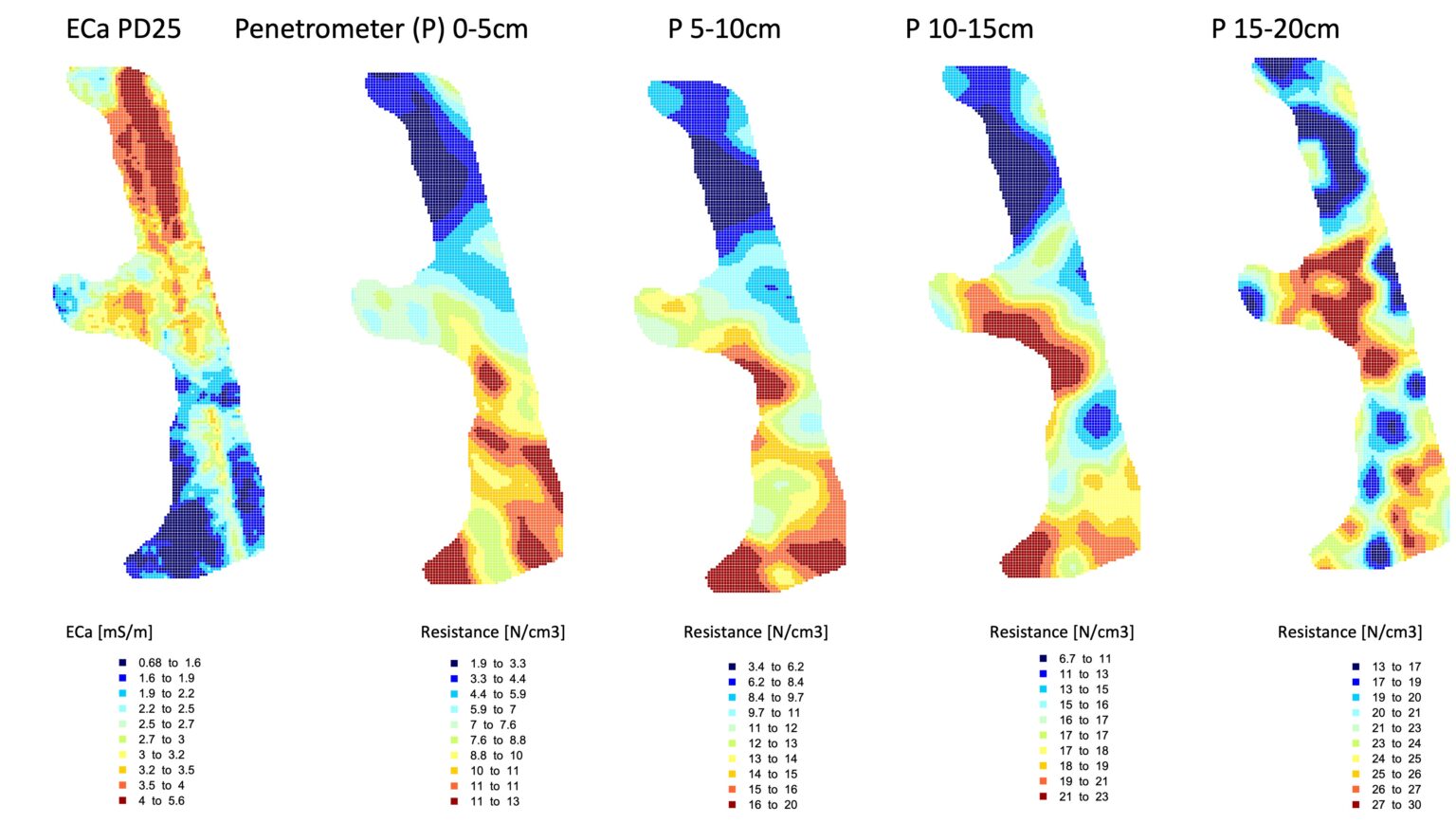 Soil bulk density map.
