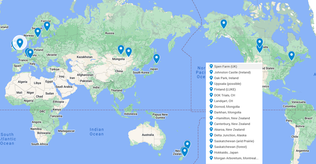 Map of sampling locations for the Vallotton ELP, 2022.